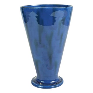 Arts and Crafts Cobalt Blue Stoneware Vase by C. H. Brannam for Barnstaple, 1910s For Sale