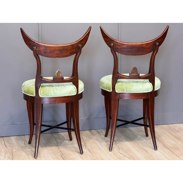 Wood Early 19th Century German Biedermeier Painted Mahogany Chairs – Pair For Sale - Image 7 of 13