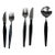 1960s Rostfri Gab Black and Stainless Flatware Set of 5 Sweden For Sale