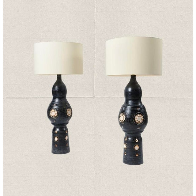 French Ceramic Lamps by Georges Pelletier 1960 For Sale