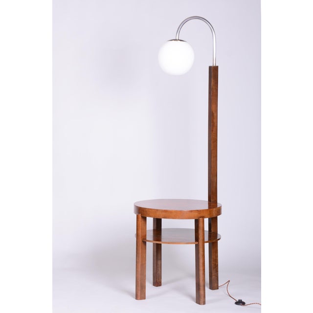 Art Deco Floor Lamp in Beech and Walnut, 1930s For Sale - Image 11 of 11