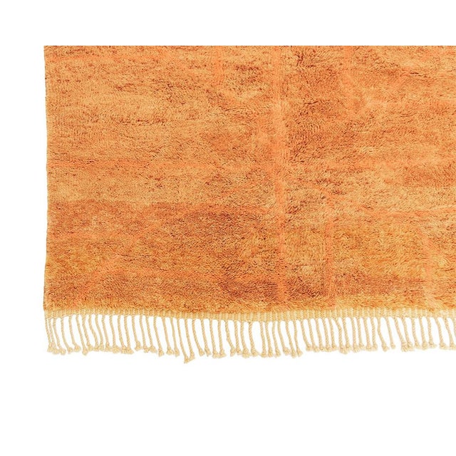 Textile Oversize Ombre Gradient Hand-Knotted Moroccan Wool Rug | 14'2" X 10'1" | One of a Kind For Sale - Image 7 of 10