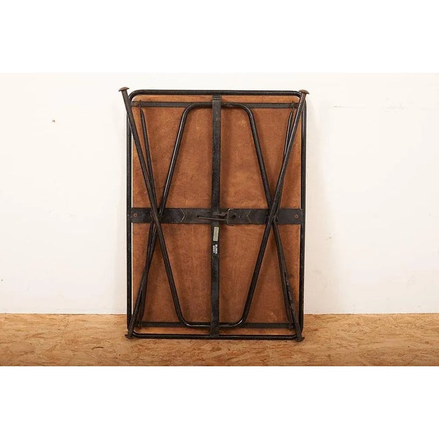 Folding Table in Tubular Steel Frame Painted Black, Pavatex Top with Red Synthetic Resin Covering, 1950s For Sale - Image 9 of 11