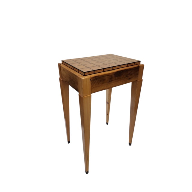 Reclaimed Old Growth Pine Parquetry Side Table For Sale - Image 10 of 17