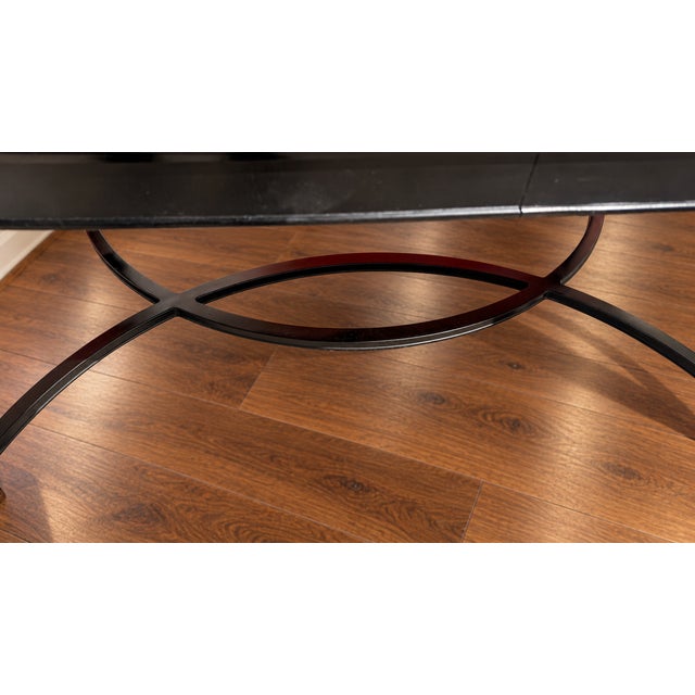 Late 20th Century Neoclassical Zebrawood Inlaid Ebonized Dining Table, Attributed to Ralph Lauren for Henredon For Sale - Image 15 of 18