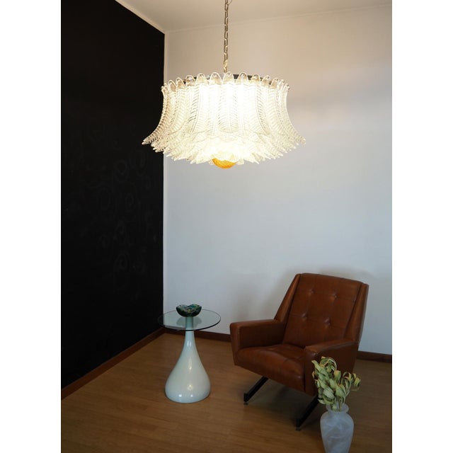 Large Murano Glass Chandelier with 100 Clear Felci Glasses, 1990s For Sale - Image 12 of 18