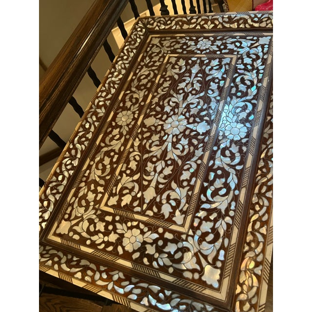 1980s Vintage Mother of Pearl Middle Eastern Hall Table Console With Drawers For Sale - Image 5 of 5