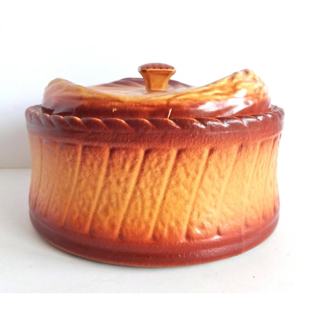 Antique French Trompe l'Oeil Puff Pastry Brown Faience Terrine For Sale - Image 13 of 13