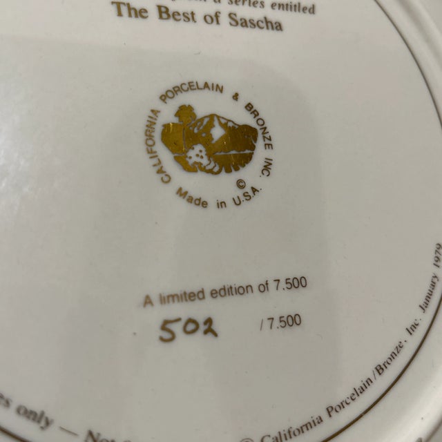 Late 20th Century Vintage Sascha Brastoff Plate Decorated With Transfer Printed Decal Over Porcelain For Sale - Image 5 of 13