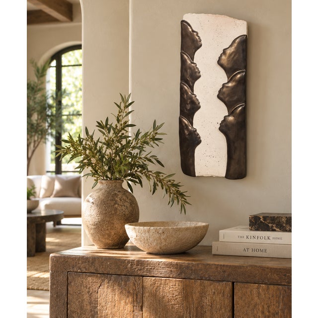 Contemporary Dominique Blanchard "Reflection" Figurative Ceramic Wall Sculpture, 2001 For Sale - Image 3 of 3