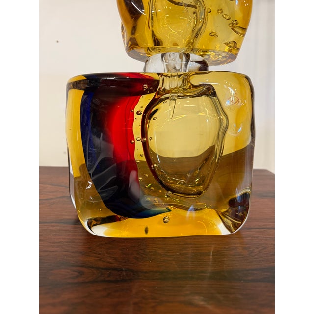 Glass Large Perfume Bottle by Luigi Onesto, Murano, Sommerso, 1970s For Sale - Image 7 of 9