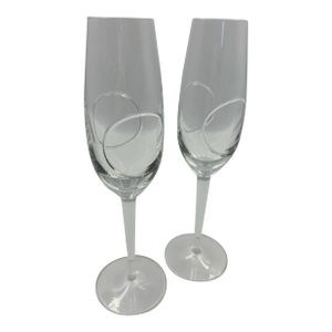 Pristine John Rocha/Waterford Crystal "Circa" Champagne Flutes - Pair