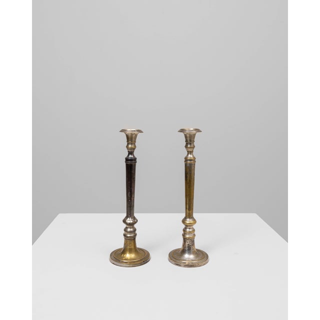 20th Century French Brass Candlesticks - A Pair For Sale - Image 10 of 18