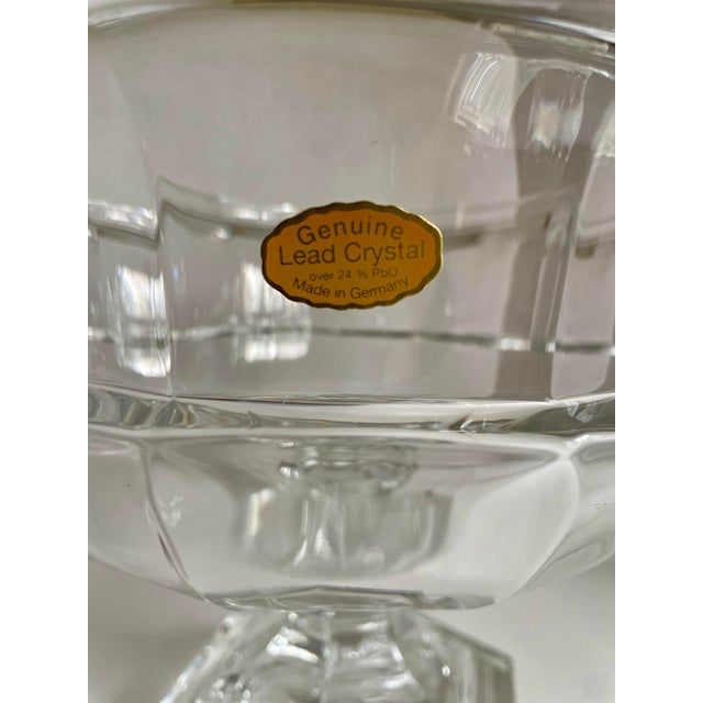 1950's Art Deco Crystal Pedestal Centerpiece Bowl For Sale In Los Angeles - Image 6 of 12