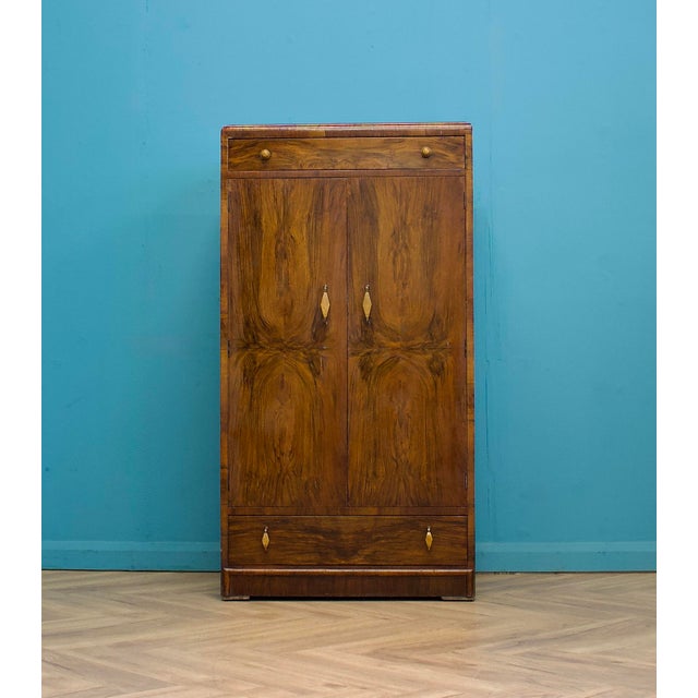Art Deco Compact Wardrobe in Walnut, 1930s For Sale - Image 11 of 11