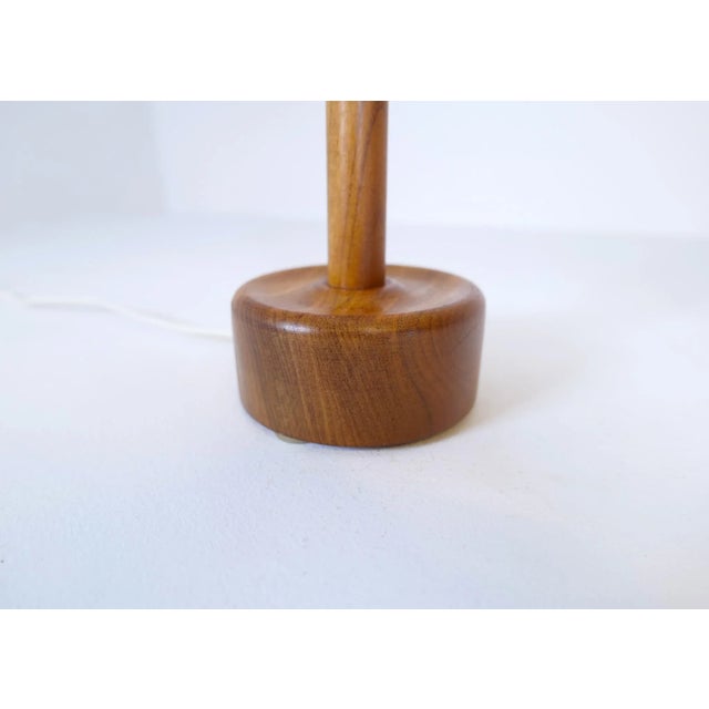Brown Midcentury Solid Teak Table Lamp, Sweden, 1960s For Sale - Image 8 of 14