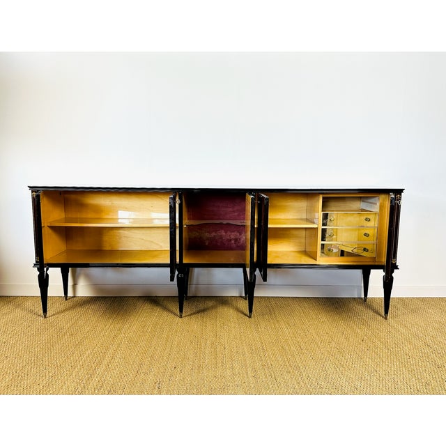 Mid-Century Modern Art Déco French Sideboard in Walnut Marquetry from André Arbus, 1950s For Sale - Image 3 of 16