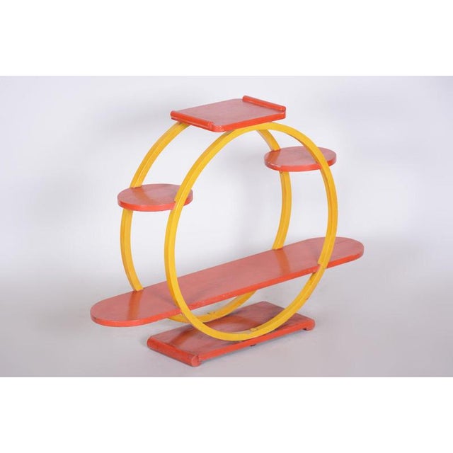 1940s Mid-Century Flower Stand in Lacquered Wood, Czech, 1940s For Sale - Image 5 of 6
