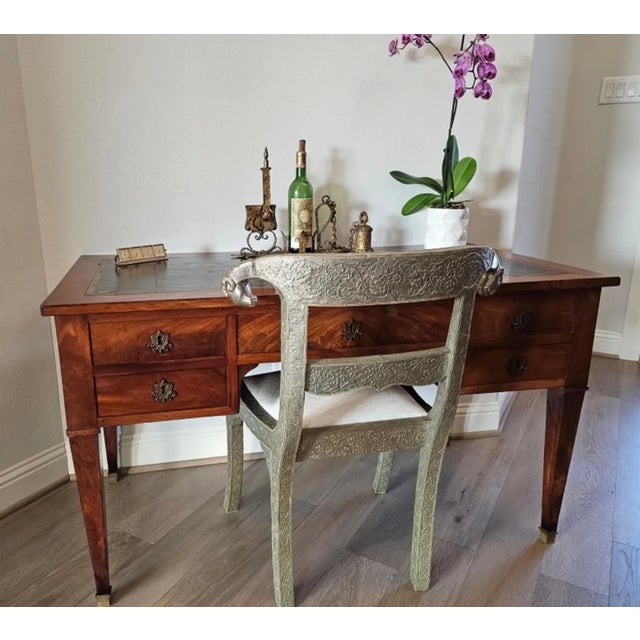 Vintage Anglo-Indian Silvered Metal-Clad Chair For Sale - Image 11 of 13