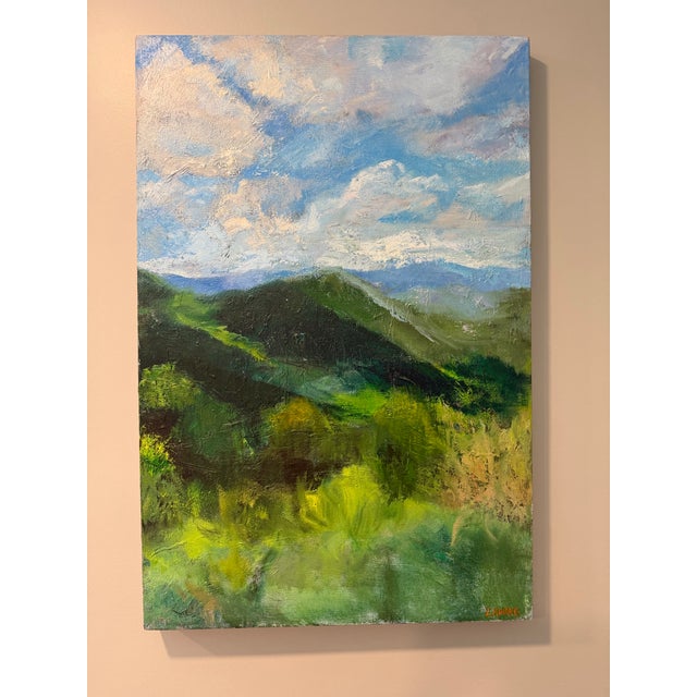 Textile Higher Places Impressionist Oil Painting For Sale - Image 7 of 11