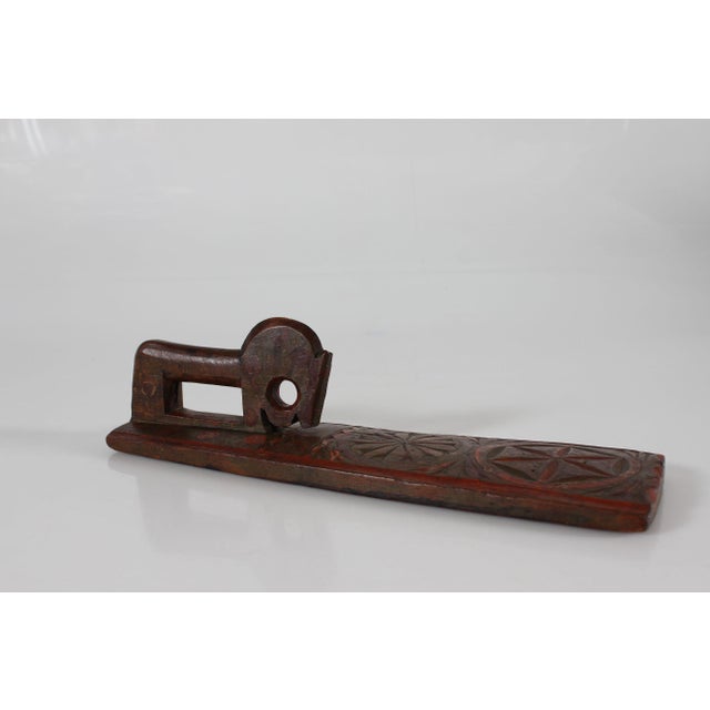 Kid Size Antique Danish Wooden Mangle Board a Wedding Love Gift with Horse, 1768 For Sale - Image 12 of 12