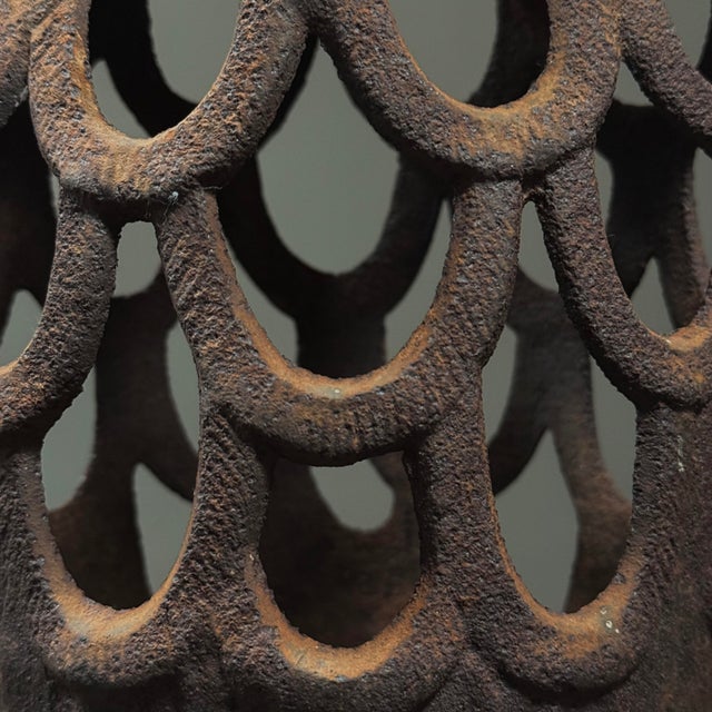 Antique Folk Art Cast Iron Eagle Lantern For Sale - Image 9 of 10