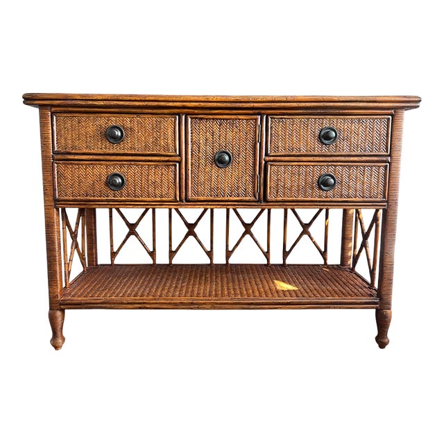 Vintage Tommy Bahama Reed Sideboard/Credenza Console Table For Sale