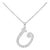 18K White Gold Diamond U Initial Pendant Slide Estate For Sale