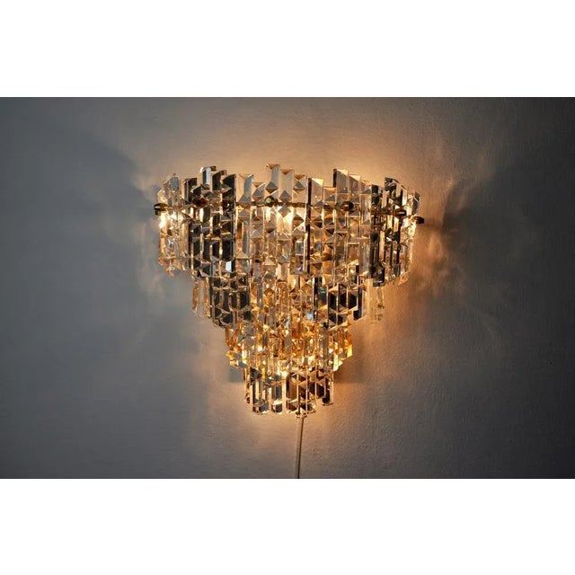 Glass 3-Tier Sconce from Kinkeldey, Germany, 1970s For Sale - Image 7 of 9