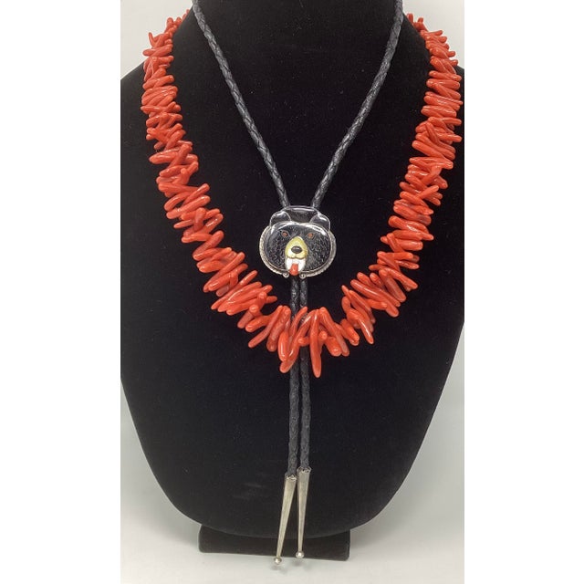 Early 21st Century Bernice Leekity, Zuni, Delightful "Baby Bear" Bolo Tie or Necklace. Signed on Back. For Sale - Image 5 of 6
