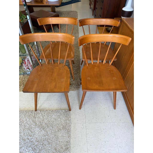 Wood Mid Century Modern Solid Maple Dining Set Designed by Paul McCobb for Planner Group - Set of 5 For Sale - Image 7 of 12