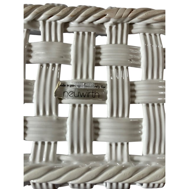 1980s Handmade Italian Ceramic Basket Weave Serving Trays by Neuwirth - a Pair For Sale - Image 10 of 10