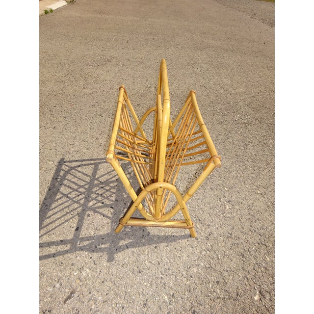 Vintage Rattan Magazine Holder For Sale - Image 5 of 10