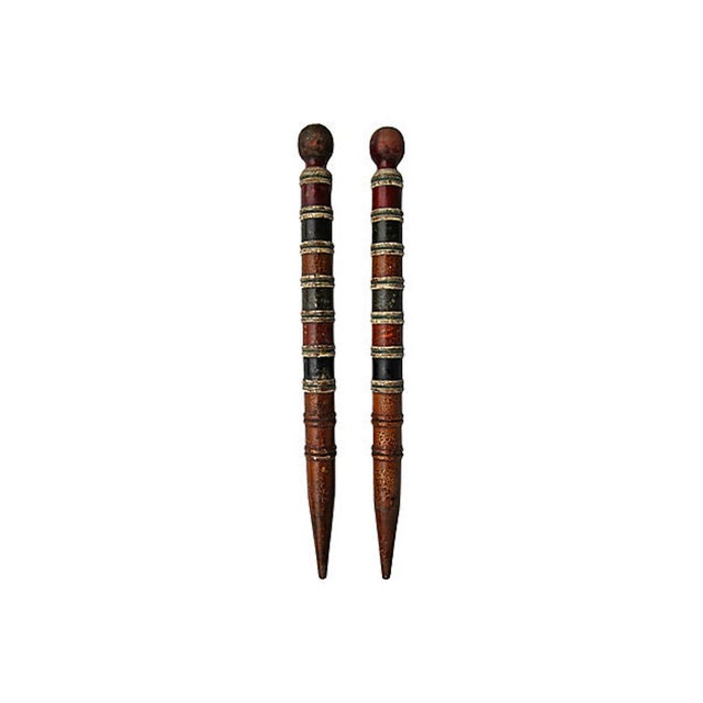 Vintage Croquet Stakes Pair Chairish