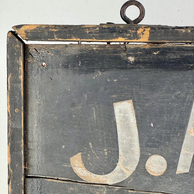Late 19th Century A Gorgeous Early Wood Double Sided Trade Sign Advertising "j.a. Stone Law Office" For Sale - Image 5 of 13