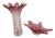 Large Murano Blown Amethyst Pink Glass Vase and Centerpiece, 1960s, Set of 2 For Sale