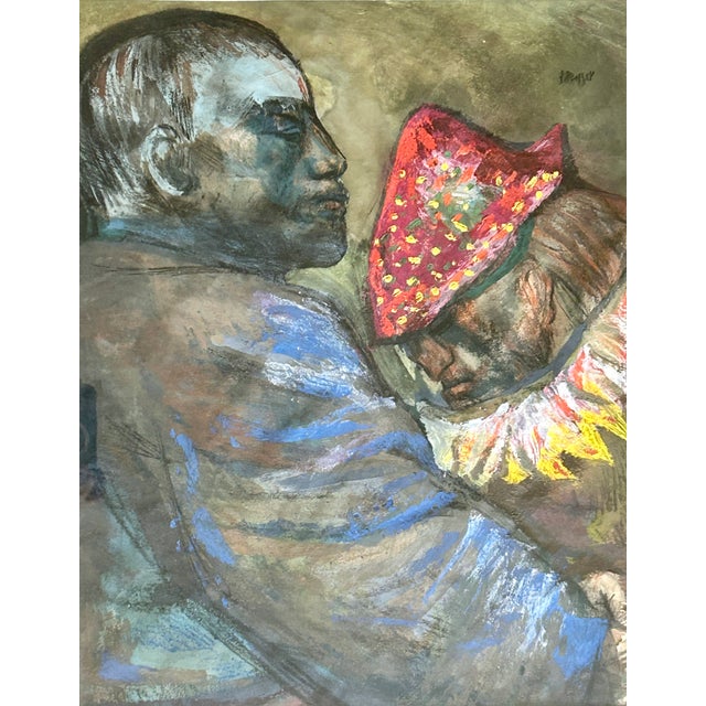 Paint Josef Presser New York Expressionism Signed Painting Figures For Sale - Image 7 of 9