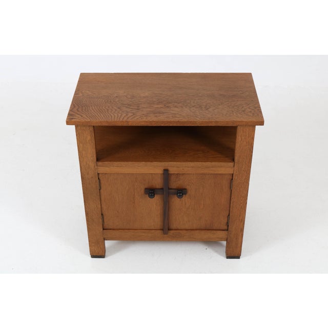 Dutch Art Deco Hague School Oak Tea Cabinet by J.C.Le Cointre, 1920s For Sale - Image 10 of 11