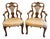 Antique Carved Walnut Desk Armchairs, 1920, Set of 2 For Sale