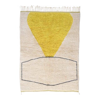 Bold Triangle Hand-Knotted Moroccan Wool Rug | 7'7" X 5'8" | One of a Kind For Sale
