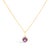 10K Yellow Gold Purple Amethyst and 3/8 Cttw Diamond Halo Jewelry Set (Earrings, Pendant & Ring) For Sale - Image 4 of 6