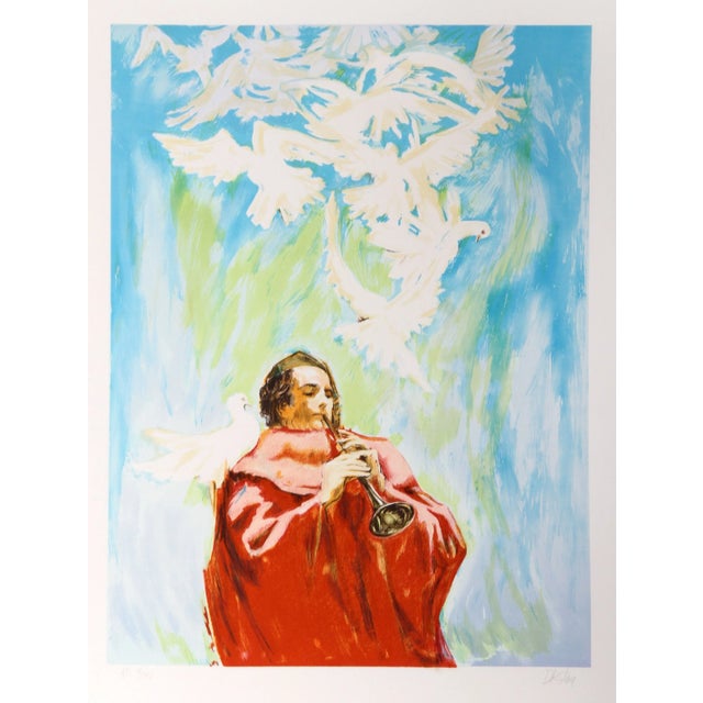This ethereal lithograph by American artist David K. Stone is a great way to add a splash of color to your walls. Circa...