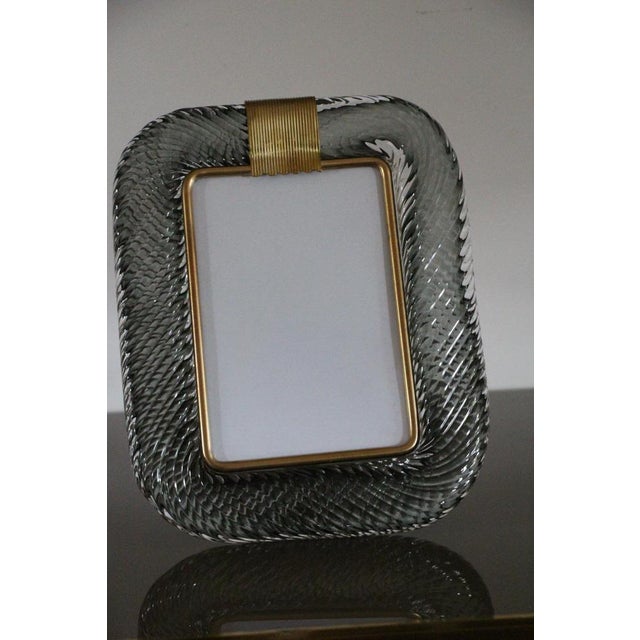 Glass Smoked Grey Murano Glass Photo Frame, 2000s For Sale - Image 7 of 16