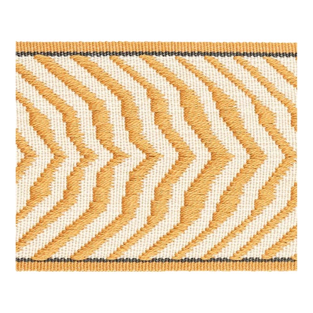 Schumacher X Neisha Crosland Arcure Ripple Tape in Mustard For Sale