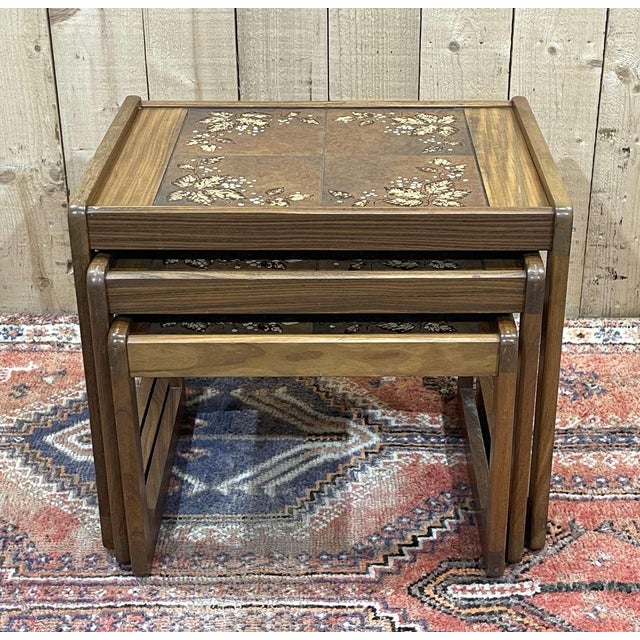 Vintage Teak Nesting Tables, 1970s, Set of 3 For Sale - Image 4 of 12