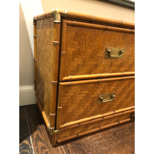 1970s Vintage Faux Bamboo an Rattan Campaign Chestsa Pair Chairish