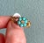 Turquoise Late 19th Century Victorian Turquoise Diamond Forget-Me-Not Ring Locket Back 15k Size 6.5 For Sale - Image 8 of 11