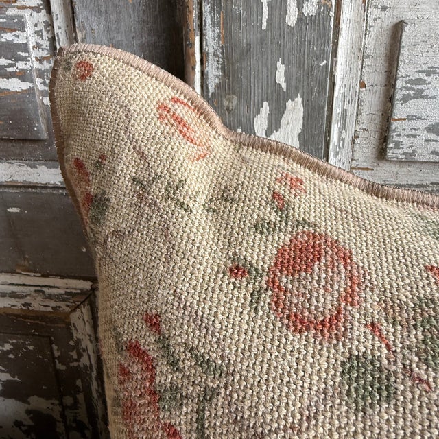 French French Linen Lumbar Pillow Cover – Jardin Orgeat For Sale - Image 3 of 6