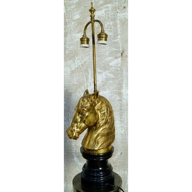 Brass Horse Head Table Lamp from Maison Jansen, 1970s For Sale - Image 6 of 10