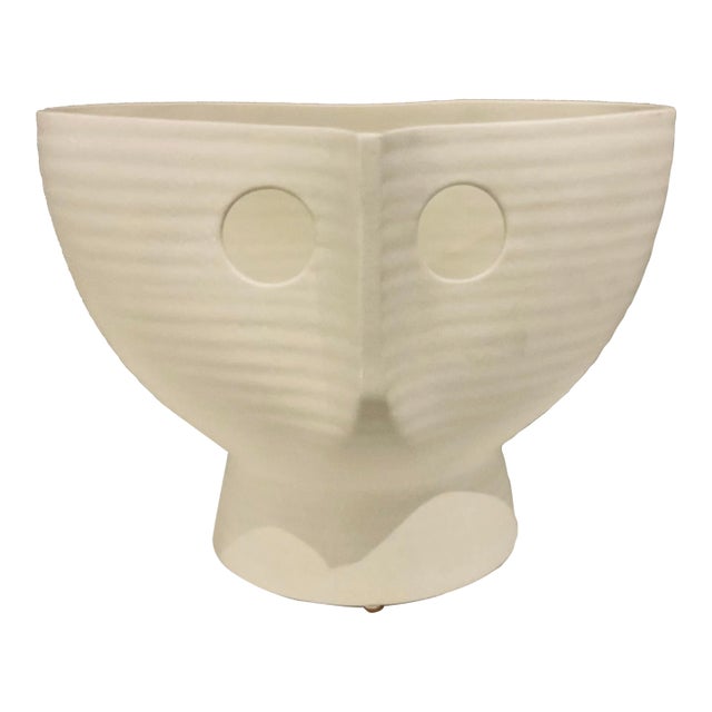Global Views Modern Short White Popeye Vase For Sale